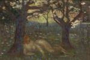 Nu Allonge Dans Les Bois by Henri Edmond Cross