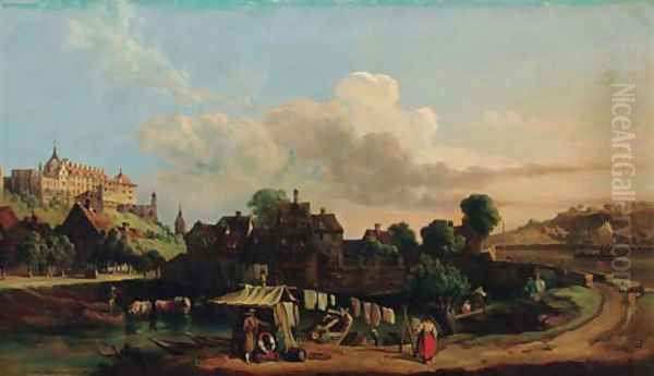 A town in a river valley - view 1