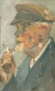 Portrait Of Anelderly Man Believed To Be A Self Portrait by Henri Edmond Cross