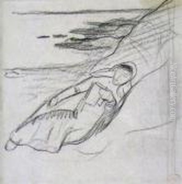 Chalk Drawing Of A Girl Reading - view 1