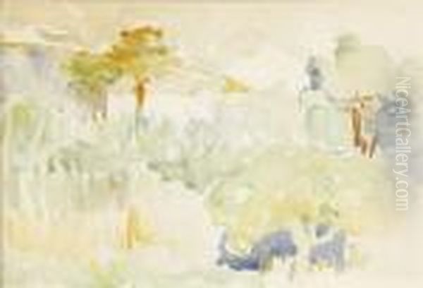Paysage Aux Grands Arbres En Provence. - view 1