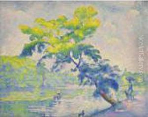 L'arbre Penche Or Le Rameur by Henri Edmond Cross