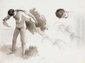Un Homme Nu S'essuyant Le Dos