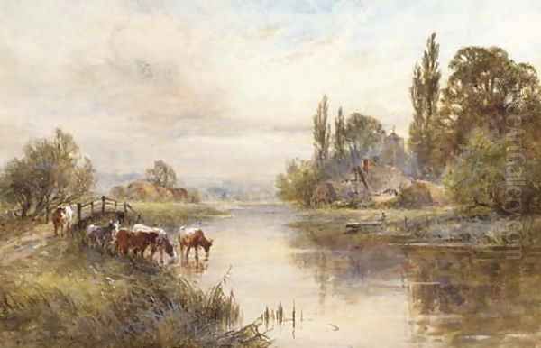 Cattle on the banks of a river - view 1