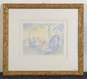 "in Den Champs Elysees" Aus "pan". by Henri Edmond Cross