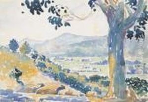 La Plaine De Bormes (matin) by Henri Edmond Cross