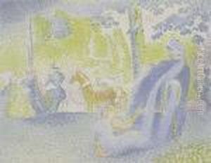 Les Champs-elysees>. by Henri Edmond Cross