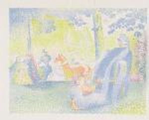 Les Champs-elysees<</b> by Henri Edmond Cross
