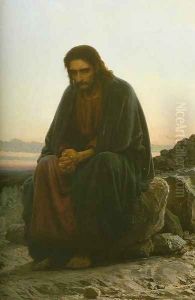Christ In The Wilderness (detail-1) by Ivan Nikolaevich Kramskoy