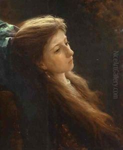 Girl With A Tress by Ivan Nikolaevich Kramskoy