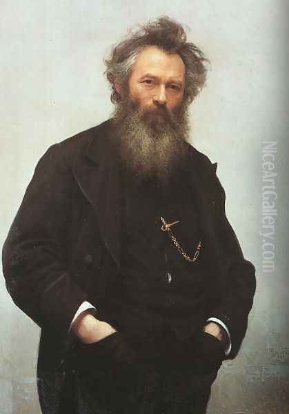 Portrait Of Ivan I. Shishkin 1880 by Ivan Nikolaevich Kramskoy