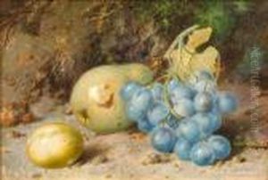 Still Life Of Fruit On A Bank by William Cruickshank