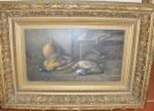 Still Life Of Game And A Stoneware Jar by William Cruickshank