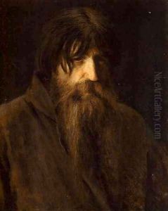 Head Of An Old Peasant (study) by Ivan Nikolaevich Kramskoy