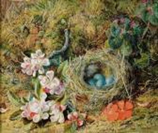 Still Life With Robin's Nest And Flowers - view 1