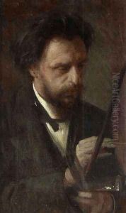 Portrait Of The Artist Grigory Myasoyedov by Ivan Nikolaevich Kramskoy
