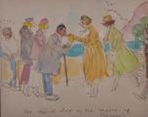 The Official Visit Of The Mayor Of Positano by Edward Alfred Cucuel