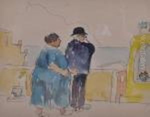 Neighbours In Positano by Edward Alfred Cucuel