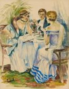 Gesellschaft Am Tisch by Edward Alfred Cucuel