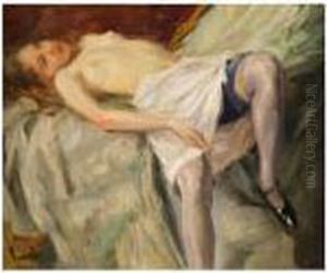 Liegender Madchenakt by Edward Alfred Cucuel