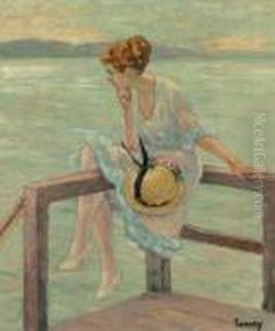 Seated Woman On A Railing Seated Woman On A Railing
