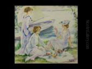 Drei Damen Beim Picknick Am Starnberger See by Edward Alfred Cucuel