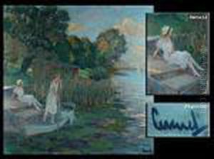 Die Kahnfahrt Am Ammersee by Edward Alfred Cucuel