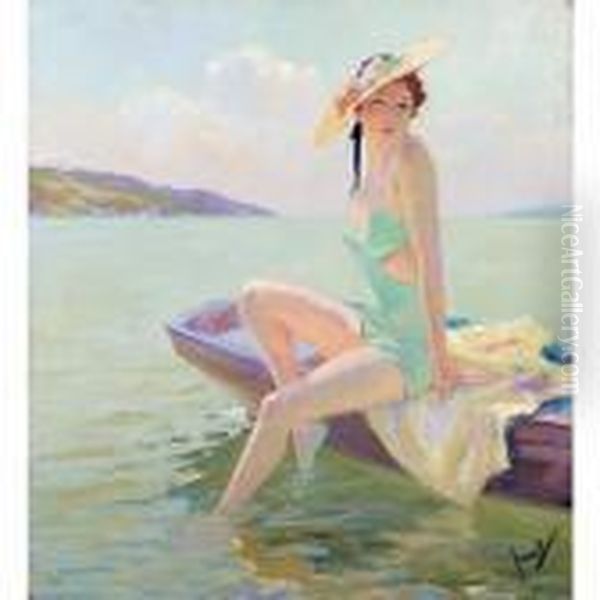 Badende Im Boot (the Bathing Hour) - view 1