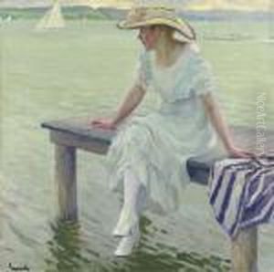 Young Woman On A Pier