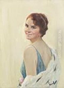 Damenportrat. by Edward Alfred Cucuel