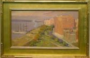 View Of The Hudson River From The Artist's Studio by Edward Alfred Cucuel