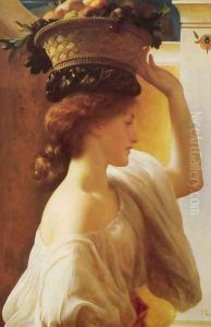 Eucharis - A Girl with a Basket of Fruit by Lord Frederick Leighton