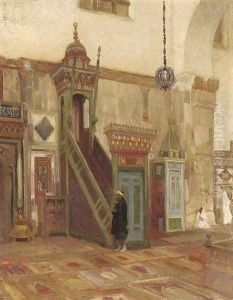Interior of a Mosque or Mimbar of the Great Mosque at Damascus by Lord Frederick Leighton