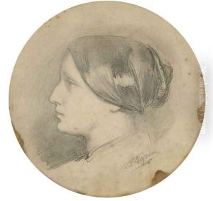 Study of a woman's head in profile by Lord Frederick Leighton