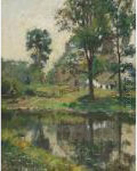 Effet D""""eau D""""un Ancien 
Manoir De St. Eustache Comme Effet D"""" Ombre Sur La Riviere - view 1