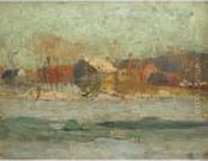 Village By A River, Winter by Maurice Galbraith Cullen