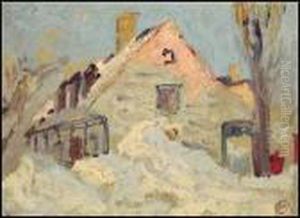 French Canadian Cottage At Chambly, Quebec by Maurice Galbraith Cullen
