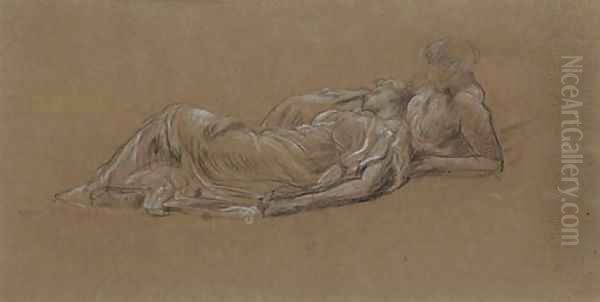 Study for the two nymphs in Idyll - view 1