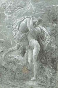 Study of figures embracing by Lord Frederick Leighton