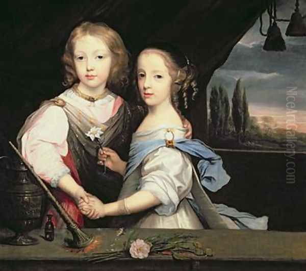 Portrait of Winston and Arabella 1648-1730 Churchill children of Sir Winston Churchill - view 1