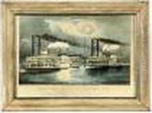 The Great Mississippi Steamboat Race by Currier & Ives Publishers