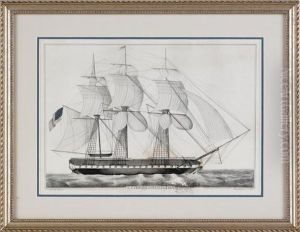 Us Frigate Constitution by Currier & Ives Publishers