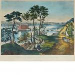 Staten Island And The Narrows, From Fort Hamilton by Currier & Ives Publishers