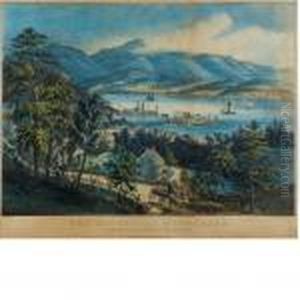 The Cattskill Mountains, From The Eastern Shore Of The Hudson by Currier & Ives Publishers