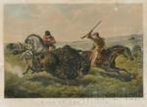 The Buffalohunt. by Currier & Ives Publishers