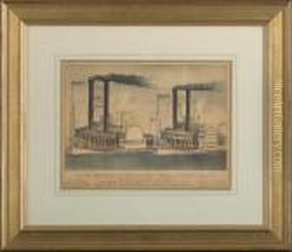 The Great Mississippi Steamboat Race From
New Orleans To St. Louis - view 1