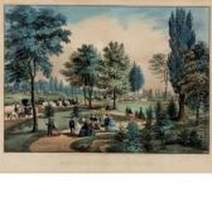 Central Park, The Drive by Currier & Ives Publishers