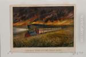 Prairie Fires Of The Great West. by Currier & Ives Publishers