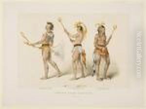 Indian Ball Players by Currier & Ives Publishers
