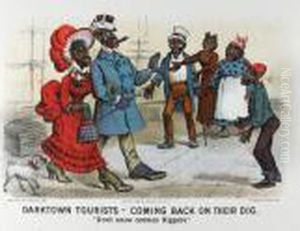 Darktown Tourists - Going Off On Their Blubber; Coming Backon Their Dig by Currier & Ives Publishers